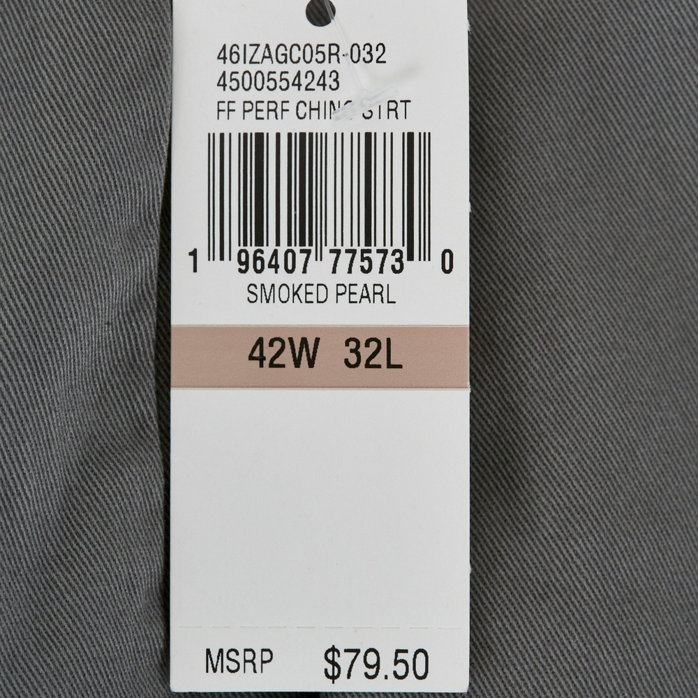 IZOD Performance Stretch Pants Mens 42x32 Grey Straight Smoked Pearl - Picture 8 of 15